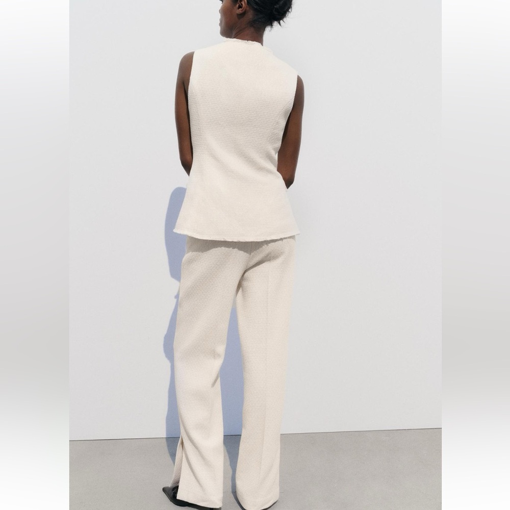 ZARA SS24 METALLIC THREAD TEXTURED PANTS 2529/122 018/002 - Picture 8 of 13